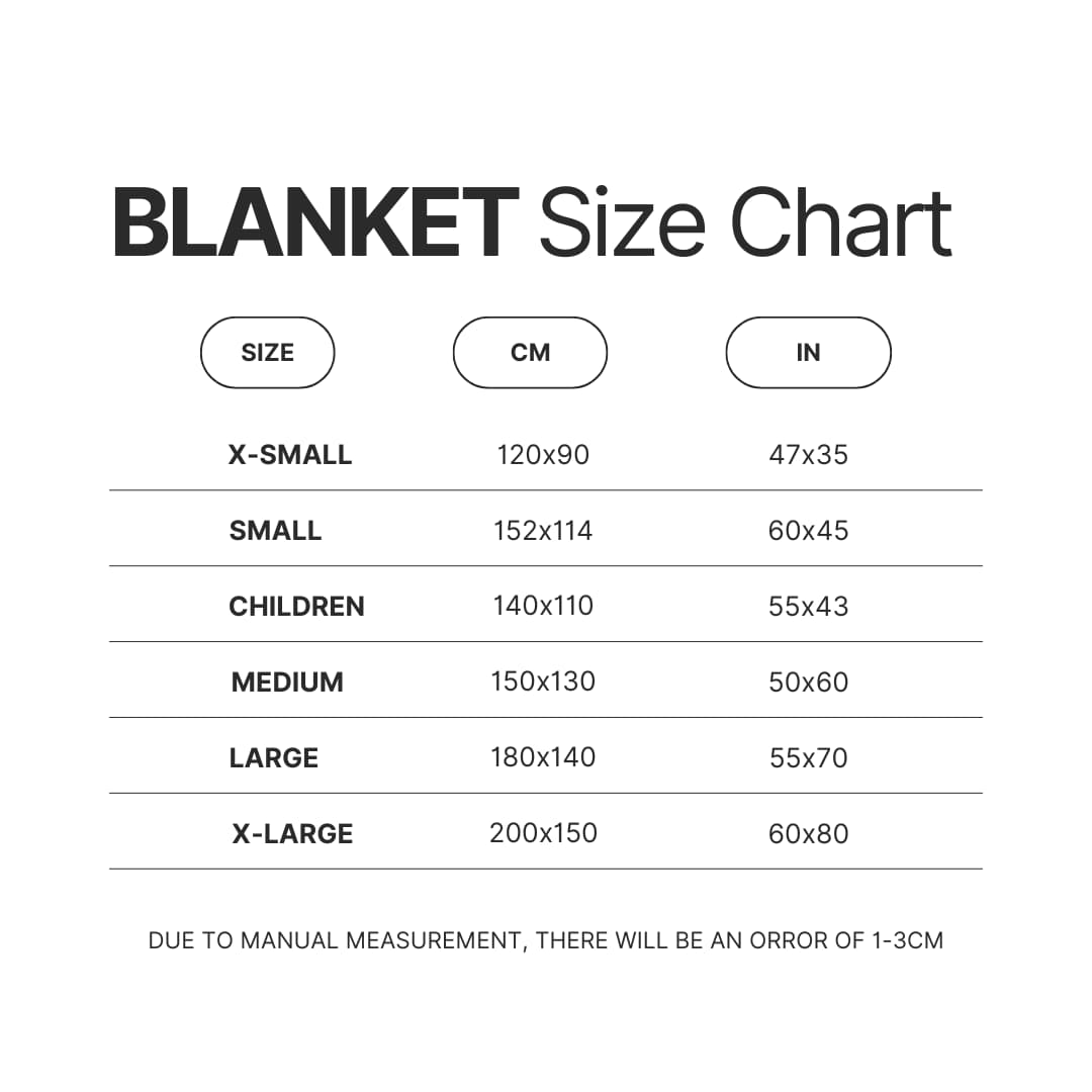 Blanket Size Chart - OFFICIAL Inuyasha