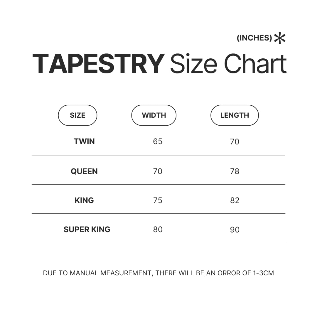 Tapestry Size Chart - OFFICIAL Inuyasha