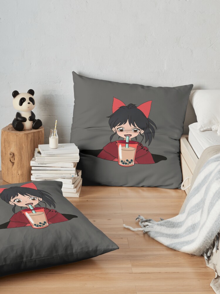 Moroha With Boba Bubble Tea Throw Pillow - Image 2